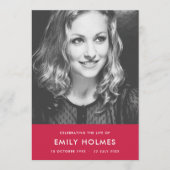 Moderne Beerdigung | Pink Celebration of Life Prog Programm (Vorderseite)