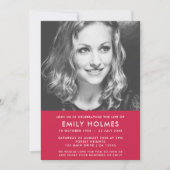 Moderne Beerdigung | Rosa Feier des Lebens Einladung (Vorderseite)