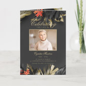 Moderne Beerdigung von Schwarz-Gold-Foto Programm (Vorderseite)