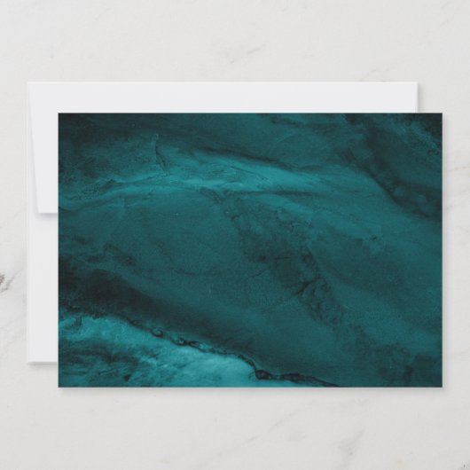 Moderne Beerdigungsfeier aus lebendem grünem Marmo Einladung (Rückseite)