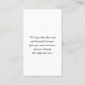 Moderne Beerdigungsfeier Visitenkarte (Rückseite)