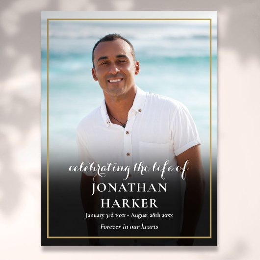 Moderne Beerdigungsfeier zum Foto der Lebenszeiche Poster