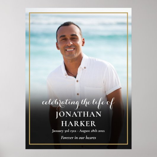 Moderne Beerdigungsfeier zum Foto der Lebenszeiche Poster (Vorne)