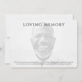 Moderne Beerdigungsfeier zum Foto des Lebens Einladung (Rückseite)