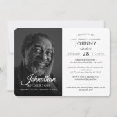 Moderne Beerdigungsfeier zum Foto des Lebens Einladung (Vorderseite)