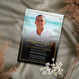 Moderne Beerdigungsfeier zum Foto des Lebens Einladung