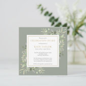 Moderne Beerdigungsfeier zum Foto des Lebens Einladung (Stehend Vorderseite)