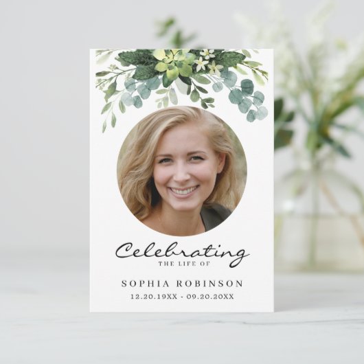 Moderne Beerdigungskarte Beileid-Gedenkkarte Karte (Stehend Vorderseite)