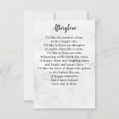 Moderne Beerdigungskarte Foto-Beileid (Rückseite)