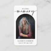 Moderne Beerdigungskarte Visitenkarte (Vorderseite)