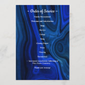 Moderne Beerdigungsreihenfolge Foto Service Blaue  Programm (Rückseite)