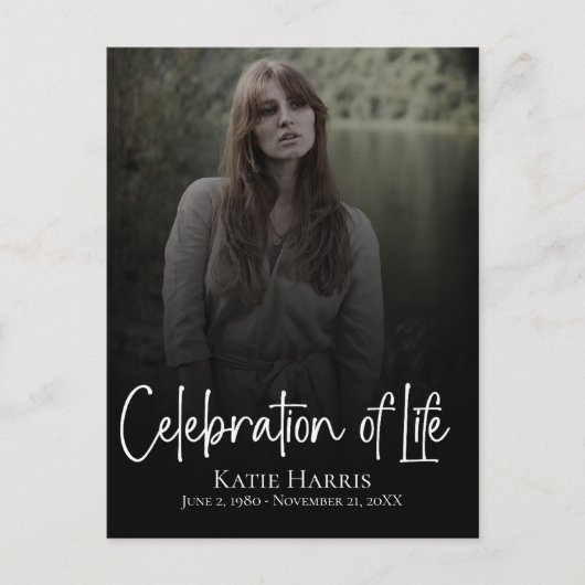 Moderne Beerdigungsskripte Postkarte (Vorderseite)