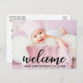 Moderne Begrüßungsankündigung Neuer Baby Ankündigungspostkarte (Vorne/Hinten)