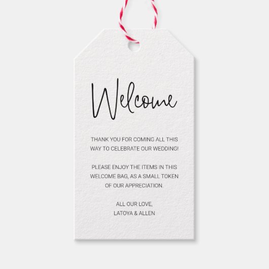 Moderne Begrüßungskörbe Geschenkanhänger (Vorderseite)