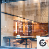 Moderne Begrüßungsschrift Mirror Decal Fensteraufkleber (Café-Fenster)