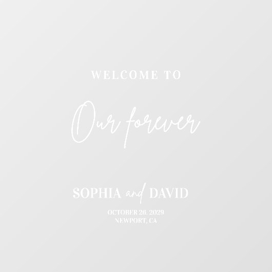 Moderne Begrüßungsschrift Mirror Decal Fensteraufkleber (Blatt)