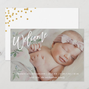 Moderne Begrüßungsskript-Imitate Gold Confetti Bir Ankündigung