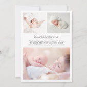 Moderne Begrüßungsskriptfotografie Geburt Ankündigung (Rückseite)