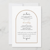Moderne beiden Eltern GeometricWhite Wedding Einladung (Vorderseite)