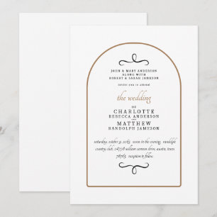 Moderne beiden Eltern GeometricWhite Wedding Einladung
