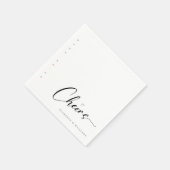 Moderne Beifall Minimalistische Schwarz-Weiß-Hochz Serviette (Ecke)