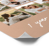 Moderne beige 1-Jahres-Hochzeit mit 9 Fotos Poster (Ecke)