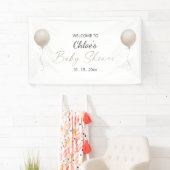 Moderne Beige Ballon Boho Babydusche Banner (Insitu)