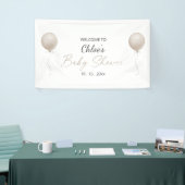 Moderne Beige Ballon Boho Babydusche Banner (Messeveranstaltung)