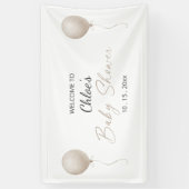 Moderne Beige Ballon Boho Babydusche Banner (Vertikal)