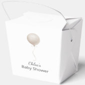 Moderne Beige Ballon Boho Babydusche Geschenkschachtel (Rückseite)
