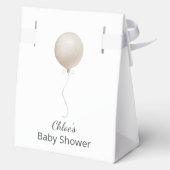 Moderne Beige Ballon Boho Babydusche Geschenkschachtel (Rückseite)