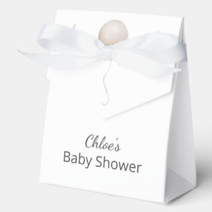 Moderne Beige Ballon Boho Babydusche Geschenkschachtel