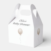 Moderne Beige Ballon Boho Babydusche Geschenkschachtel (Rückseite)