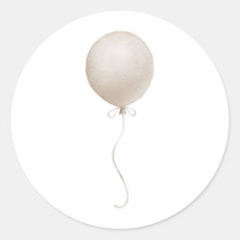 Moderne Beige Ballon Boho Babydusche Runder Aufkleber