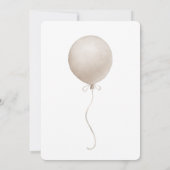 Moderne Beige Balloon Babydusche Einladung (Rückseite)