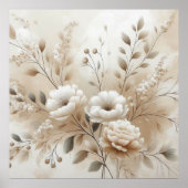 Moderne beige Blume 11 Poster (Vorne)