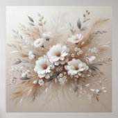Moderne beige Blume 13 Poster (Vorne)