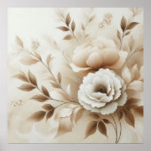 Moderne beige Blume 16 Poster (Vorne)