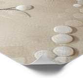 Moderne beige Blume 1 Poster (Ecke)