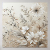 Moderne beige Blume 1 Poster (Vorne)