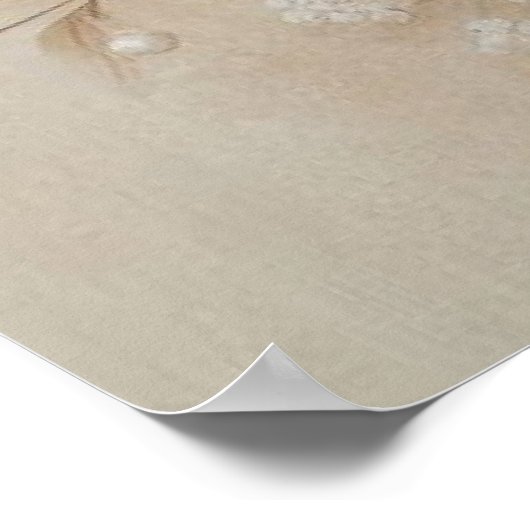 Moderne beige Blume 23 Poster (Ecke)