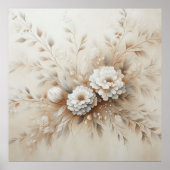Moderne beige Blume 23 Poster (Vorne)
