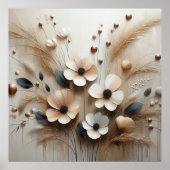 Moderne beige Blume 24 Poster (Vorne)