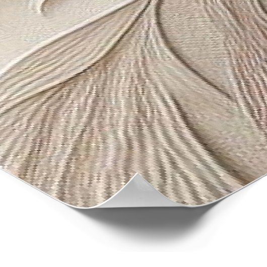 Moderne beige Blume 3 Poster (Ecke)