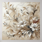 Moderne beige Blume 4 Poster (Vorne)
