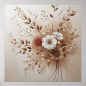 Moderne beige Blume 6 Plakate (Vorne)