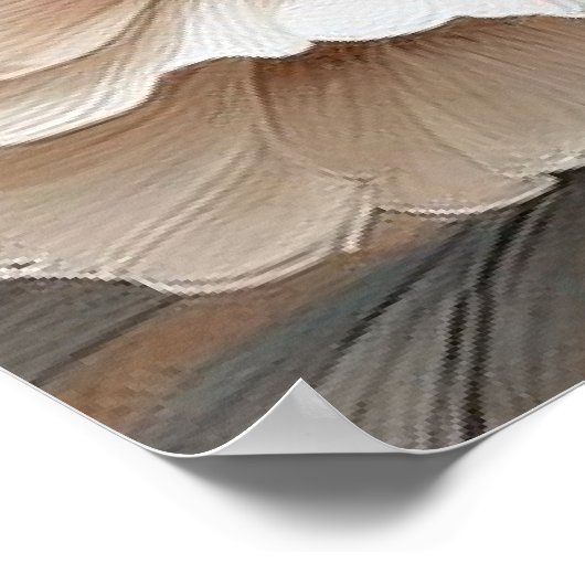 Moderne beige Blume 8 Poster (Ecke)