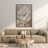 Moderne beige Blume Kunstwerke Poster