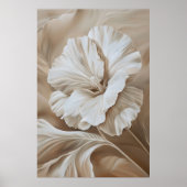 Moderne beige Blume Kunstwerke Poster (Vorne)