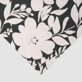 Moderne beige Blume Schwarz Botanisch Seidenpapier (Detail)